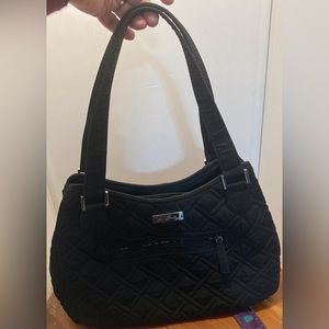 Vera Bradley Black Microfiber Multi Section Bag